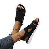 Breakj Women's Shoes Summer New Flying Hot Drill Breathable Solid Water Drill Beach Shoes Lightweight Large Women's