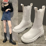 Fashion Boots Women's Fashion Autumn Winter New Platform British Style Boots Short Tube Chelsea Chimney