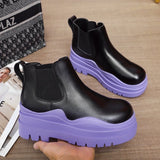 White Chelsea Boots Women 2021 Autumn Fashion PU Leather Punk Gothic Shoes Female Platform Short Combat Ankle Boots