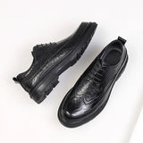 Breakj Leather Shoes Men Leather Brown Business Men's Shoes 2023 New Men British Married