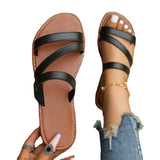 Breakj Flat Bottom Large-Size Slippers Women's Flat And Light Outside Wearing Beach
