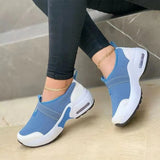 Mujer Women's Shoes 2021 Fashion Mesh Casual Sport Shoes Platform Wedge Sneakers Plus Size Flats Zapatillas