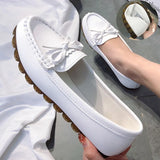 Breakj Shoes Women Spring New Flat Single Shoes Soft Sole Lazy One Foot Mother White Nurse