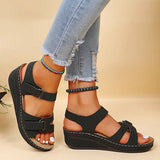 Women Sandals 2022 Wedges Heels Sandals For Summer Shoes Women Peep Toe Platform Sandalias Mujer Medium Heel Wedges Shoes