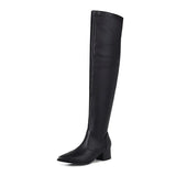Autumn and Winter Women's European and American Fashion New Pointed Toe Thick Heel Over The Knee High-top Women's
