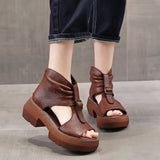Breakj Platform Sandals Women's High Heel Women's Shoes 2023 Summer New Fish Mouth Shoes Rome Wedge Belt Buckle Sandals Women's