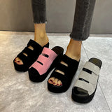 Breakj Slippers Women's 2023 Korean Version Of Spring And Summer Large Code Magic Stick Thick Bottom Slope And Cold Drag Frosted High With Ladies