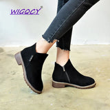 Hot Fashion Women New Boots Autumn Winter Boots Classic Zipper Snow Ankle Boots Winter Suede Warm Fur Plush Women