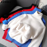 Autumn winter cashmere basic warm Sweater velvet Pullovers Women female fur thick Turtleneck sweater knit Jumpers