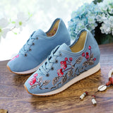 Breakj Shoes, Sports Shoes Autumn And Winter Leisure Walk Shoes Lace Embroidered Cloth Shoes Inside Heighten Women's