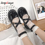 sweet lolita shoes women heels cute shoes korean harajuku vintage shoes Girl Women Low Heels Pumps Maid Shoes