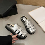 Breakj Soft French Gentle Breathable Sandals Women In Summer Wearing Thick Bottom Beach Bag Head