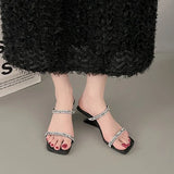 Simple, Thin Sandals, Slippers, 2024 Summer Style, New Style, High Temperament, Open-Toed Slope And One-Word