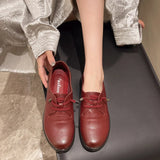 Breakj Women's Shoes Are Not Tied With Leather Shoes Women Low-Top Soft Soles To Work Middle-Age Mother Shoes Soft-Soled Shoes Comfortable