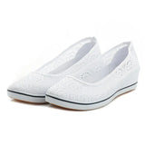 Flat Shoes Low Heels White Women Shoes For Nurse Working Cute Wedge Casual Breathable Footwear Femme Sandalias