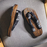 Men's Slippers Japanese Style Wooden Shoes Handmade Chinese Style Wooden Slippers Home Summer Sandals Flip Flops