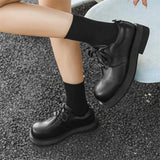 Breakj Shoes Thick Platform Round Head Comfortable Big Head Men's Shoes Locomotive Shoes Nightclub Handsome Boy Barber Men's Shoes