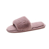 Autumn And Winter Cotton Slippers Indoor Korean Version Home Flat Open Toe Word Trawl Red Fashion Short