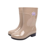 Women's Cotton Short Tube Warm Velvet Women's Rain Shoes Non-Slip Girl's Water Gel Shoes Rubber Boots Rain Boots