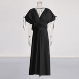French Elegant Style Swing Dress 2025 New Fashion Temperament V-Neck Collage Flower Design High-Rise