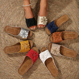 Breakj Asia Large-Size Thick Bottom Hollow One-Word Slippers Female Dew Flower Slope And Beach Cool