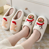 Style Winter Slippers Woman House Indoor Cute Fluffy Fur Slippers for Women Soft Sole Warm Plush Cotton Shoes