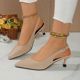 Breakj Summer New British Wind Tip Thin With A Word Buttoned Fashion Sandals Women's High