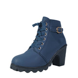 Breakj Boots Women's Mid-Autumn 2025 Roundhead Coarse And Short Boots Size High Heel With Side Zipper