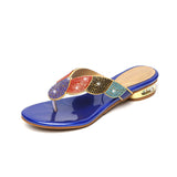Water Drill Sandals Women Wear Flat-Bottomed Flip-Flops Bohemian Low-Heeled Beach Slippers In