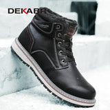 Winter Warm Snow Boots Split Leather Handmade Fur Plus Waterproof Ankle Boots Brand Outdoor Walking Working
