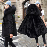 2021 New Cotton Thicken Warm Winter Jacket Coat Women Casual Parka Winter Clothes Fur Lining Hooded Parka Mujer