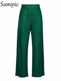 Elegant Female Y2K Sequins Club Shirt Tops 2022 Green Spring Summer Fashion Loose Sexy Party Women Long Sleeve T