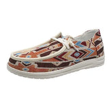 for Women 2022 Autumn Fashion Plus Size Loafers Women Lace Up Casual Shoes Women Ethnic Style Printing Flats Zapatos