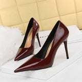 Breakj Simple Thin Heel High Heel Shallow Pointed Head Sexy Thin Professional OL Women's Single Shoes High
