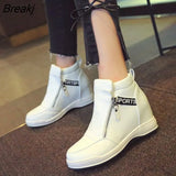 Platform Women 2023 Trend Spring Autumn High Top Female Fashion Casual Shoes Wedge Side Zipper Fashion Warm Ankle
