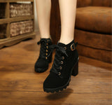 Breakj Boots Women's New High Heel Water Station Women's Shoes In The Autumn And Winter 2023 Martin Boots Round Head And Women's Single Boots