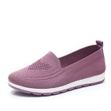 Women's Flat Sneakers Knitted Mesh Breathable Slip On Shoes Ladies Vulcanized Footwear Spring Platform Fashion Casual