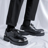 Breakj Niche Commuter Derby Shoes Tide British Men And Women Round Head Thick Platform Increased Versatile Casual Leather Shoes