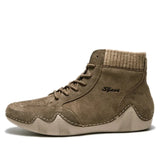 Winter Men Boots Fashion Handmade Casual Motorcycle Boots Luxury Brand Leather High Top Shoes For Men Botas Hombre Big