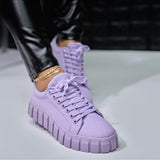 Breakj Spring And Autumn New Black Platform Platform Shoes Round Head With Student Biscuit Canvas Shoes Female Small White