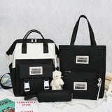 New 5 pcs backpack fashion canvas backpack women travel backpack men and women backpack kids Teen College Students School