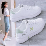 Sneakers Lace-up Women Vulcanized Shoes Casual Summer Platform Shoes Fashion Butterfly Embroidery Women Sports