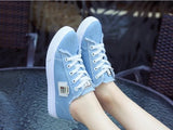 Shoes Women's 2021 Lace Up Canvas Women's Shoes White Strappy Casual Shoes Ladies Socofy Flat Shoes Women