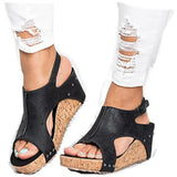 Breakj Spring And Summer New Rivet Slope And Fish Mouth Sandals Women Large Size Waterproof Table Hollow High Heel Women