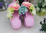 Flowers Woman Beach Flip Flops Summer Style Slides Resistant Slippers Platform Shoes Woman Hit Color Wedges