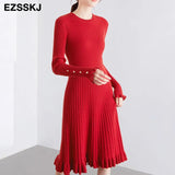 autumn winter thick Mermaid sweater dress elegant knit Trumpet dress women slim midi dress Female chic knit elegant