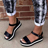 Women Mixed Colors Sandals Female Casual Flat Platform Ladies Fashion Buckle Shoes Woman Comfortable Footwear Plus