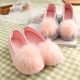 Shoes Ladies Home Slippers Warm Shoes Autumn and Winter Pink Super Cute Flat-heel Low-top Bag with One-legged Lazy