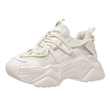 Sneakers Women 2021 New Fashion Height Increasing Chunky Shoes Solid Pink Black Girls Casual Sneakers
