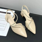 Breakj 2025 New Sandals Women's Coarse French Summer High Heels Shoes Pointed Single Shoes Temperament Women's